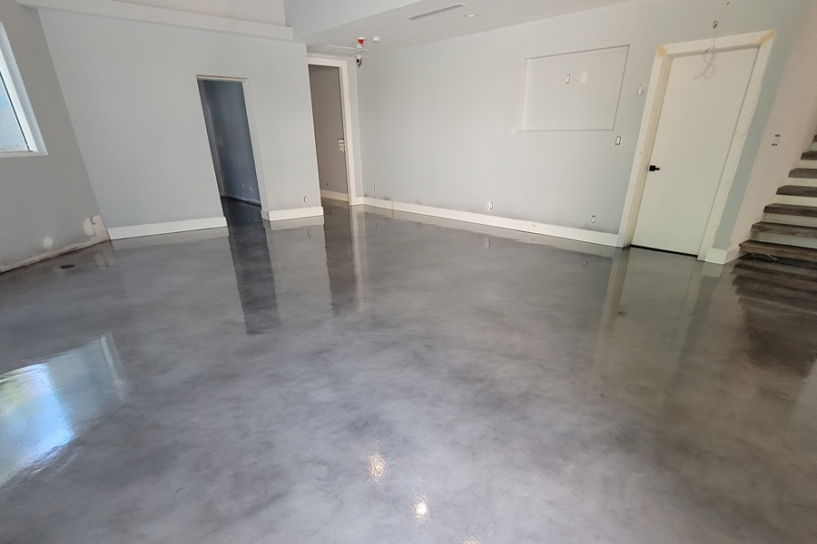 Professional micro toppings and stained concrete floor installation